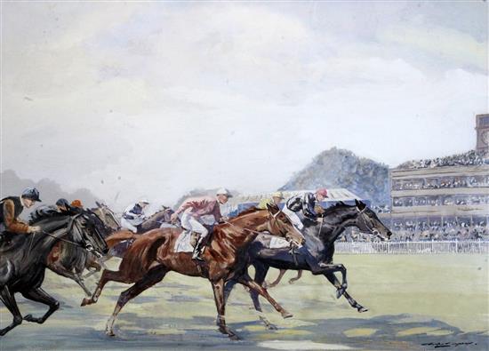 § Charles Walter Simpson (1885-1971) The Coronation Stakes, Royal Ascot, 1928 21 x 30in.